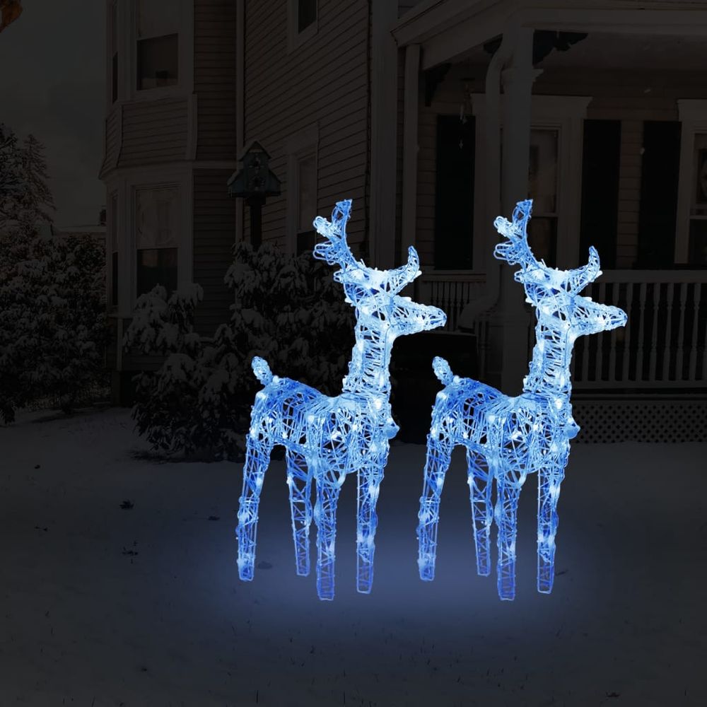 Christmas Reindeers 2 pcs Blue, Multicolour Warm & Cold White 80 LEDs Acrylic