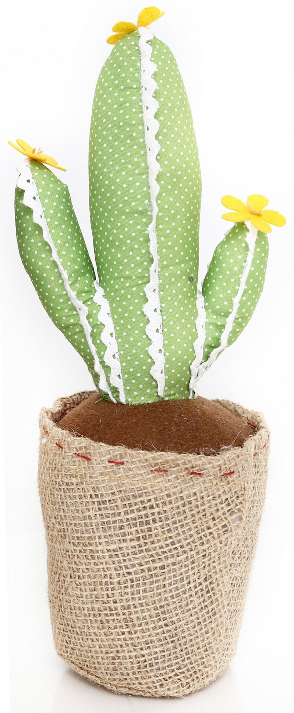 Light Green with Lace Cactus Doorstop 34cm
