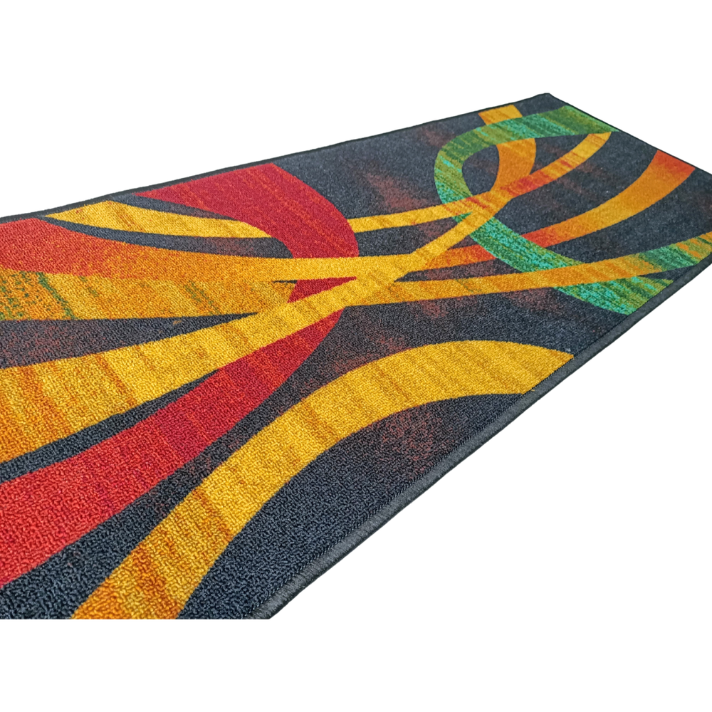 Modern Art Black Pattern Polyester Area Rug Anti-slip Floor Carpet Kitchen, Lounge, Landing, Runners 137 x 49 cm