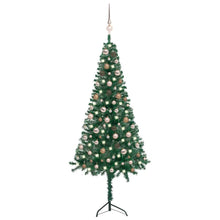 Load image into Gallery viewer, Corner Artificial Christmas Tree LEDs&amp;Ball Set Green 120 cm to 240 cm  PVC
