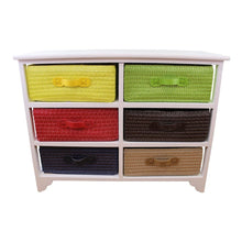 Load image into Gallery viewer, Multi Coloured 6 Drawer Storage Unit with Baskets
