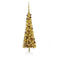 Load image into Gallery viewer, Slim Christmas Tree with LEDs &amp; Ball Set 120 cm to 240 cm
