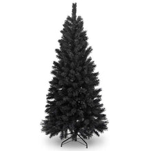 Load image into Gallery viewer, 7FT BLACK Colorado ARTIFICIAL Christmas Tree - Metal Stand with Red Pocket Bag
