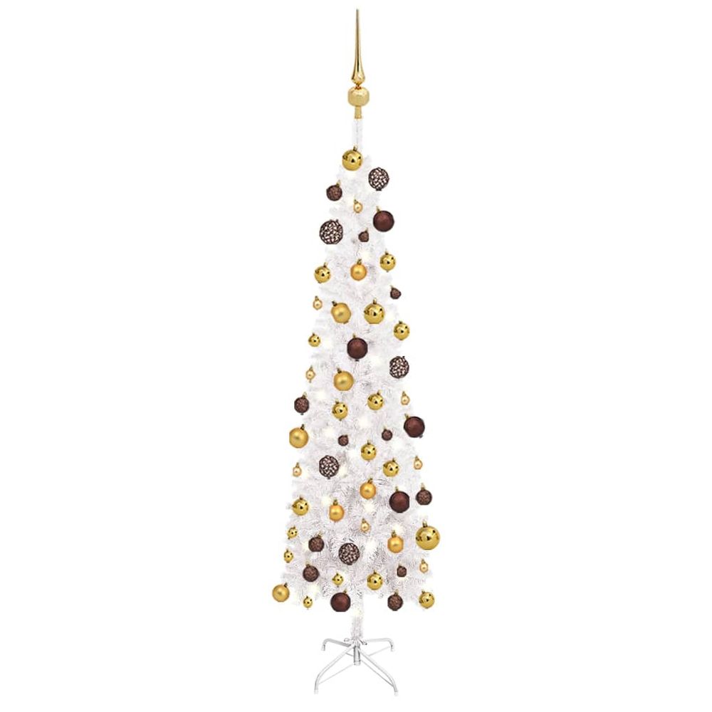 Slim Christmas Tree with LEDs & Ball Set 120 cm to 240 cm