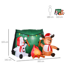 Load image into Gallery viewer, 3.5FT Christmas Inflatable Snowman with Deer Camping LED In &amp; Outdoors
