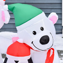 Load image into Gallery viewer, 4ft Christmas Inflatable Deco with Two Bears Penguin Light Up Outdoor
