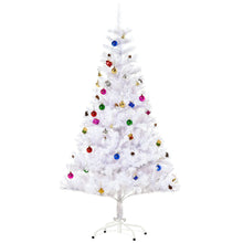 Load image into Gallery viewer, 5ft Snow Artificial Christmas Tree Metal Stand Elegant Faux White
