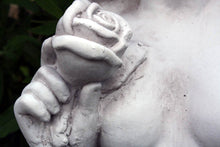 Load image into Gallery viewer, Stone Effect Lady With Rose Statue
