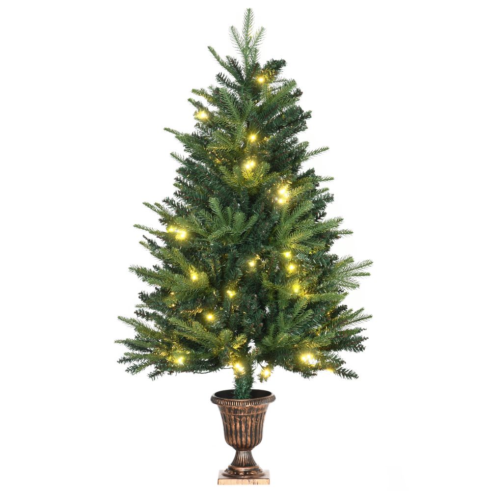 1.2m 4ft Christmas Tree Entrance  750 Tips  Pre-lit Tree 80 LED with Vase Base