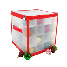 Load image into Gallery viewer, 2 Pack 4 Bauble Xmas Christmas Tree Decorations Storage Box Zip Closure &amp; Side Handle

