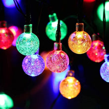 Load image into Gallery viewer, Planet Solar 50 Multi-Colour Crystal Ball Solar Powered String Fairy Lights 10m
