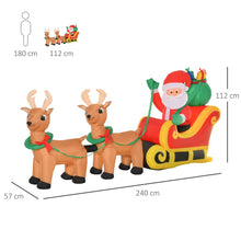 Load image into Gallery viewer, 3.5ft Christmas Inflatable Santa Claus on Sleigh LED Indoor Outdoor

