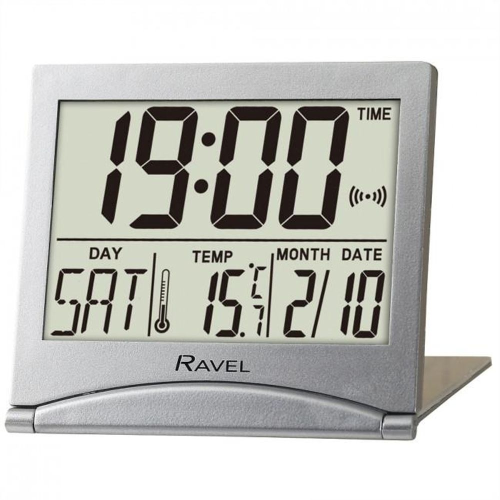 Ravel Digital Travel Flip Digital Led Alarm Clock Silver