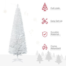 Load image into Gallery viewer, 1.8m 6ft Artificial Pine Pencil Slim Christmas Tree with 390 Branch Tips White

