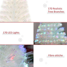 Load image into Gallery viewer, 4 Feet Prelit Artificial Christmas Tree with Fiber Optic LED Light White
