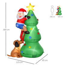Load image into Gallery viewer, 1.8m Inflatable Christmas Tree, LED Lighted with Santa Claus Dog Party Prop
