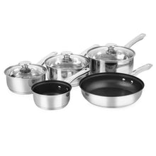 Load image into Gallery viewer, Tower 5 Piece Pan Set Stainless Steel PT700071
