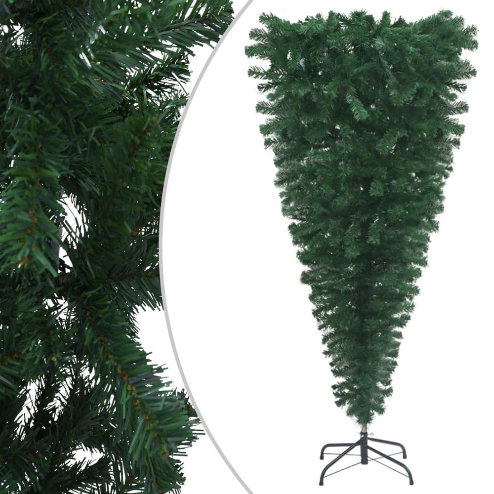 Upside-down Artificial Christmas Tree with Stand Green 120 cm