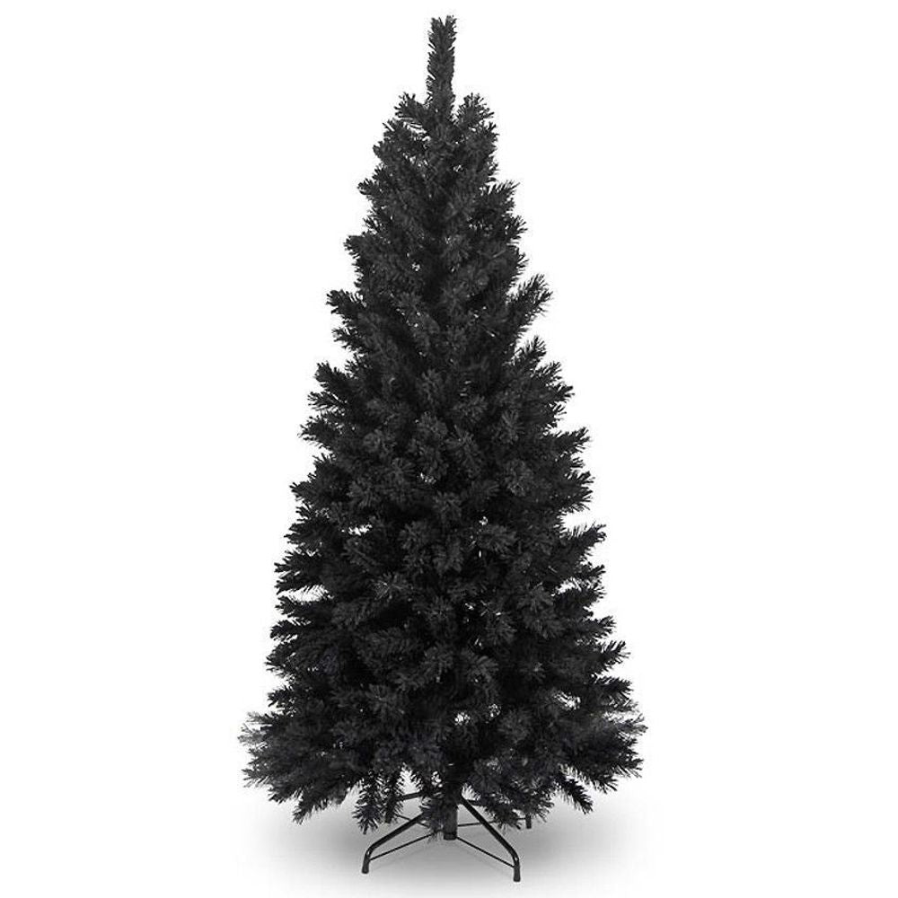 5FT BLACK Colorado ARTIFICIAL Christmas Tree - Metal Stand with Red Pocket Bag