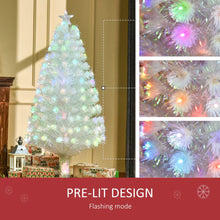 Load image into Gallery viewer, 5 Feet Prelit Artificial Christmas Tree with Fiber Optic LED Light White
