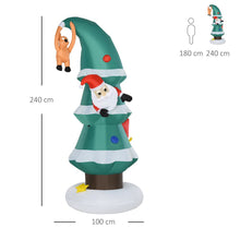 Load image into Gallery viewer, 8ft Tall Inflatable Christmas Tree Stuck Santa Claus Rudolph Reindeer Outdoor
