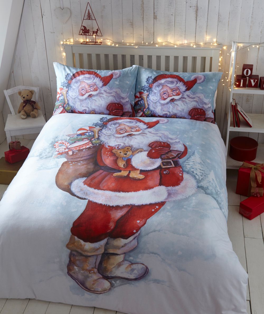 Father Christmas Duvet Cover and Pillowcases Set