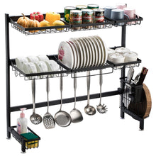 Load image into Gallery viewer, Stainless Steel Double Layer, Inner Length 92cm Kitchen Bowl Rack Shelf
