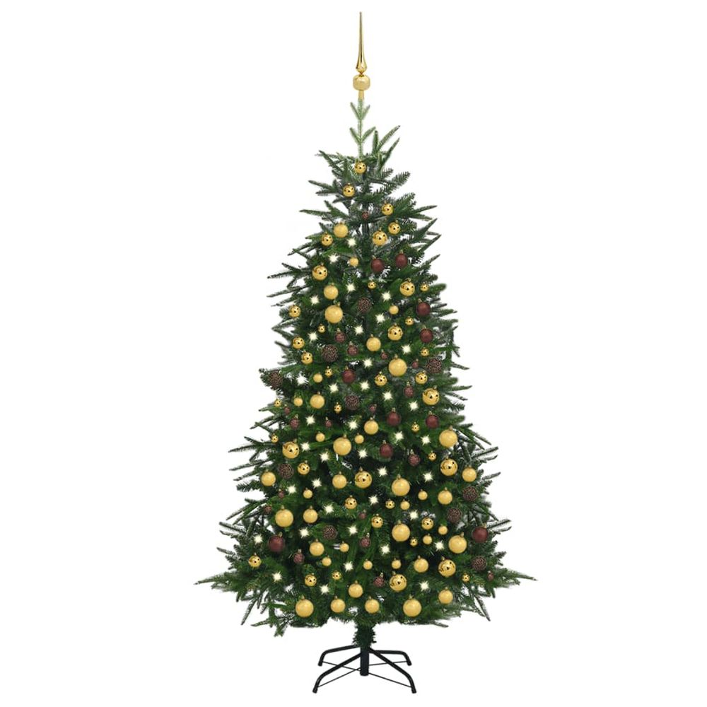 Artificial Christmas Tree LEDs&Ball Set Green 120 cm to 180 cm PVC&PE