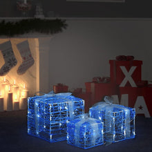 Load image into Gallery viewer, Decorative Acrylic Christmas Gift Boxes 3 pcs Warm White

