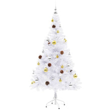 Load image into Gallery viewer, Artificial Christmas Tree with Baubles and LEDs White 150 cm to 210 cm
