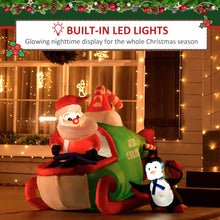 Load image into Gallery viewer, 4ft Christmas Inflatable Deco with Santa Claus on Plane Gift in Penguin Outdoor
