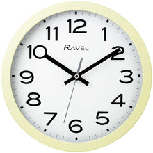Load image into Gallery viewer, Ravel 25cm Round Wall Clock Cream Kitchen Office Big Numbers Decor
