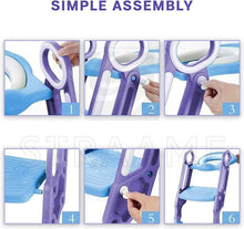 Load image into Gallery viewer, Toddler Toilet Training Seat Ladder Blue &amp; Purple
