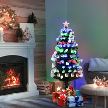 Load image into Gallery viewer, 5FT Pre-Lit Artificial Christmas Tree Baubles Fibre OpticFitted Star LED Green
