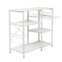 Load image into Gallery viewer, 3-Tier Industrial Kitchen Baker&#39;s Rack Utility Microwave Oven Stand Storage Cart Workstation Shelf, White
