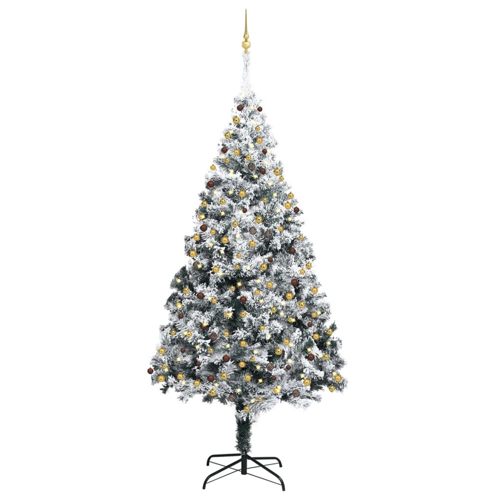 Artificial Christmas Tree LEDs&Ball Set&Flocked Snow Green 300cm to 400cm