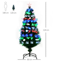 Load image into Gallery viewer, 4FT Pre-Lit Artificial Christmas Tree Baubles Fibre OpticFitted Star LED Green

