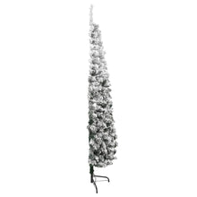 Load image into Gallery viewer, Slim Artificial Half Christmas Tree with Flocked Snow 120 cm to 240cm
