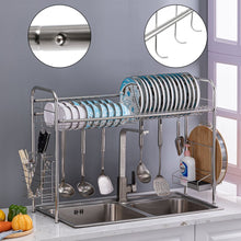 Load image into Gallery viewer, Stainless Steel Single Layer, Inner Length 90cm Kitchen Bowl Rack Shelf Silver
