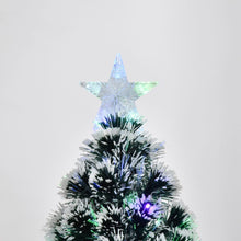 Load image into Gallery viewer, 4ft Artificial Prelit Christmas Tree Snow Tree LED Fiber Optics Green White
