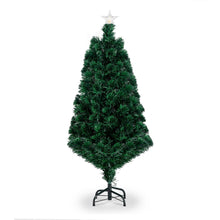 Load image into Gallery viewer, 4ft 120 Branch Fiber Optic PVC Branch Iron Bracket Christmas Tree Green

