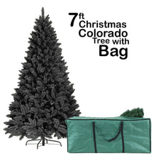 Load image into Gallery viewer, 7FT BLACK Colorado ARTIFICIAL Christmas Tree - Metal Stand with Green Bag
