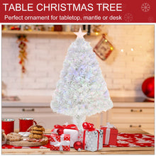 Load image into Gallery viewer, 2.5FT Prelit Artificial Tabletop Christmas Tree with Fibre Table and Desk White
