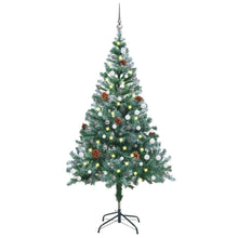 Load image into Gallery viewer, Frosted Christmas Tree with LEDs &amp; Ball Set &amp; Pinecones 150 cm to 210 cm

