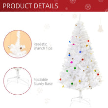 Load image into Gallery viewer, 6ft Snow Artificial Christmas Tree Metal Stand Elegant Faux White
