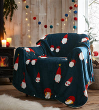 Load image into Gallery viewer, Christmas Gonks Navy Throw Home Linen
