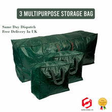 Load image into Gallery viewer, 3Pcs Large Heavy Duty XMAS CHRISTMAS TREE Home STORAGE BAG Zip Sack Holder Green
