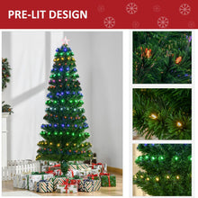 Load image into Gallery viewer, 6FT Pre-Lit Artificial Christmas Tree Lights Star Topper Metal Base
