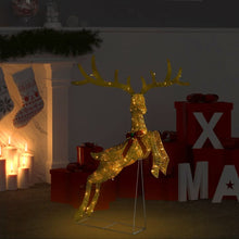 Load image into Gallery viewer, Flying Reindeer Christmas Decoration 120 LEDs Gold Warm White
