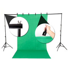 Load image into Gallery viewer, Kshioe 135W Silver Black Umbrellas with Background Stand Non-Woven Fabric (Black &amp; White &amp; Green) Set UK
